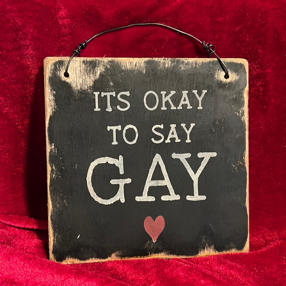 Hand Painted Pride Wooden Sign